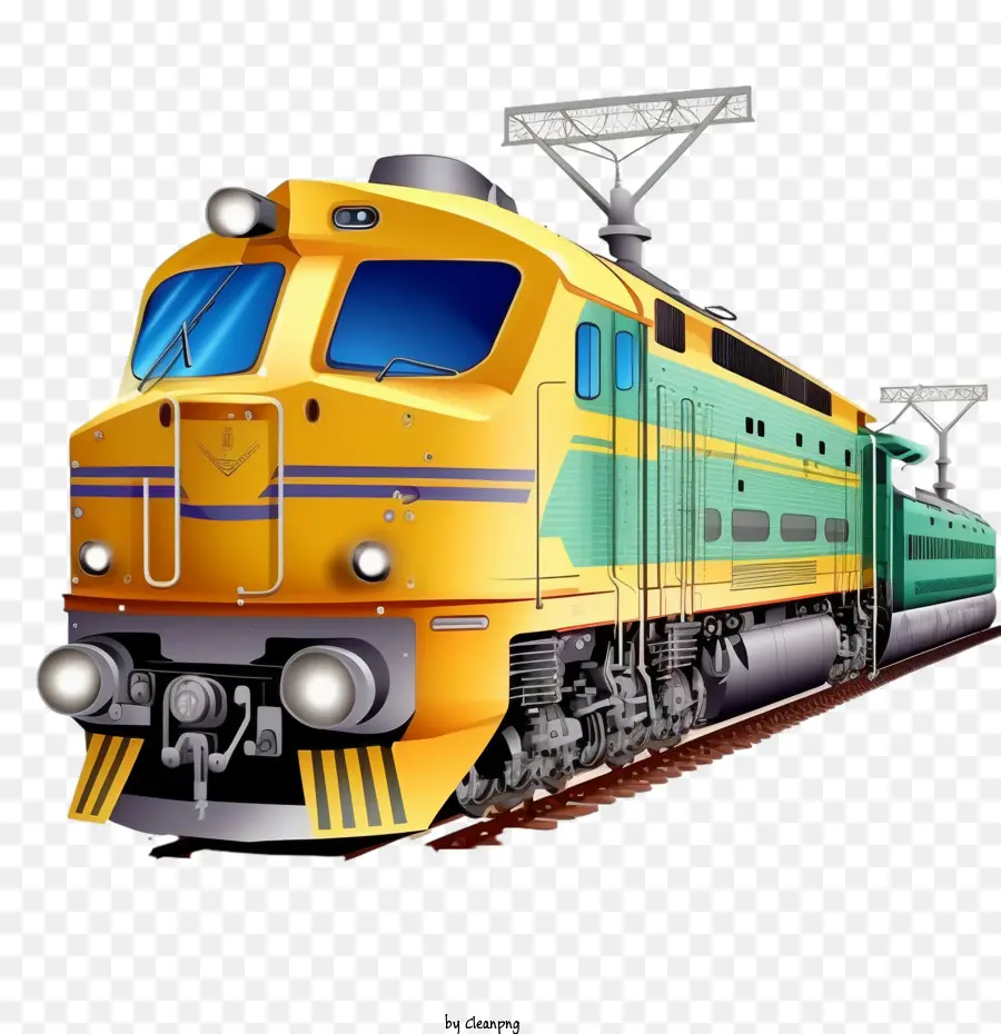 xe lửa đường sắt phim hoạt hình xe lửa xe lửa đầu máy màu vàng - 