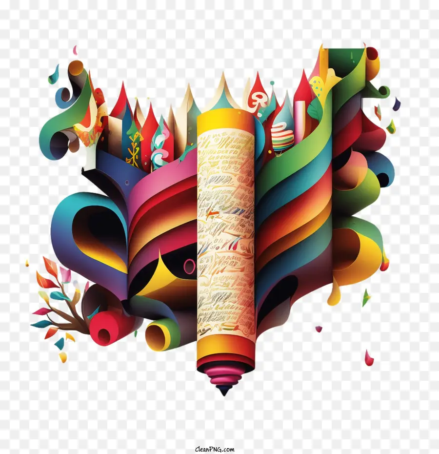 Simchat Torah Simhat Torah colorato vibrante unico - 