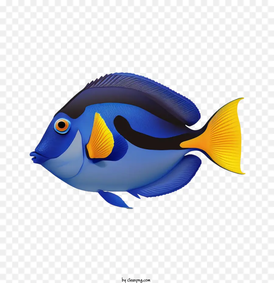 Pesce da cartone animato Blu Tang Pesce blu pesce blu pesce tropicale - 