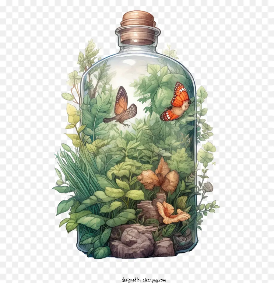 nature in bottle abstract nature butterflies flowers vines