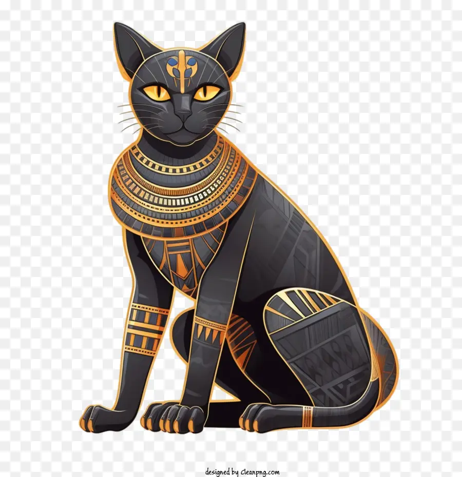 Antico gatto nero Egitto Nero Cat Cat Egitto Cat Black Cat Egittico Arte egiziana - 