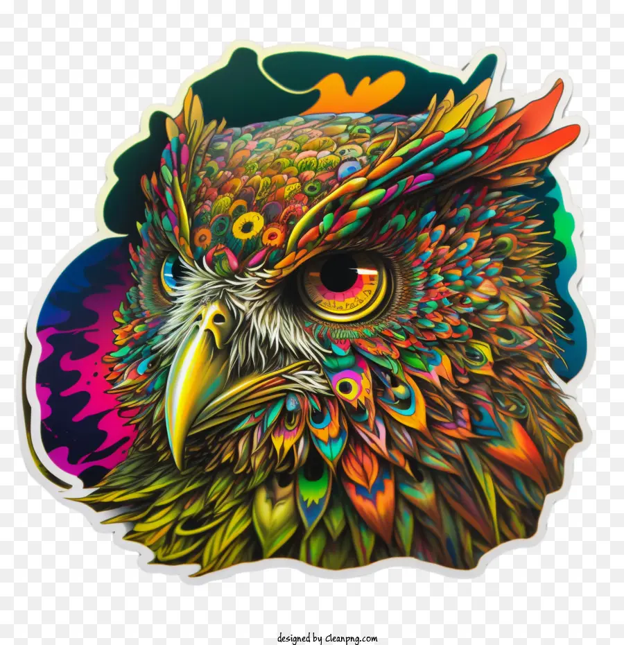 psychedelic owl owl face owl colorful artistic