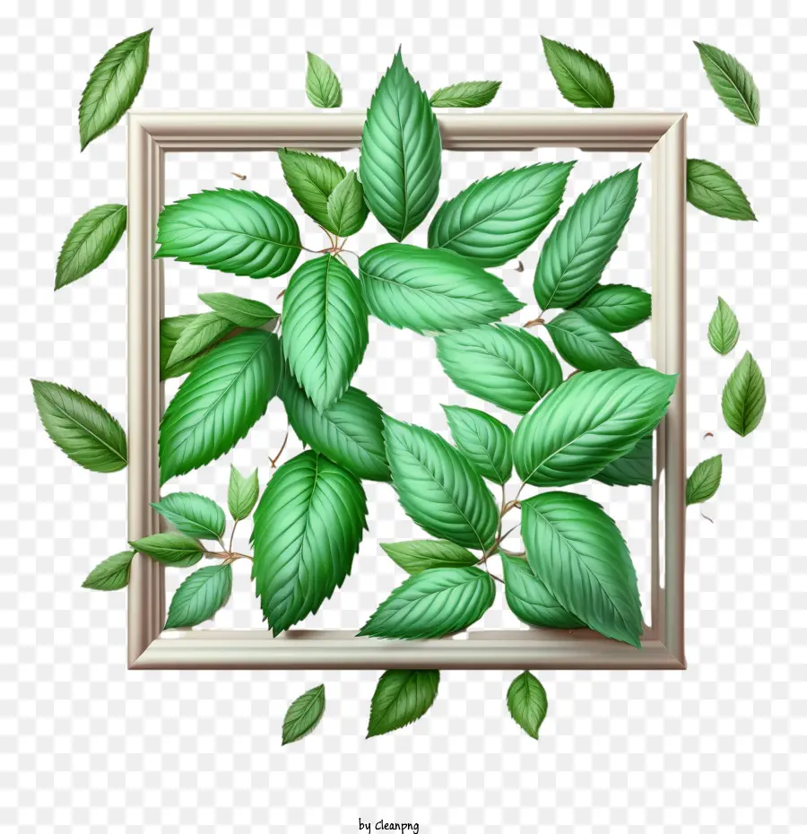 mintgrüne Minze Minzrahmen grüne Blätter Pflanzenleben - 