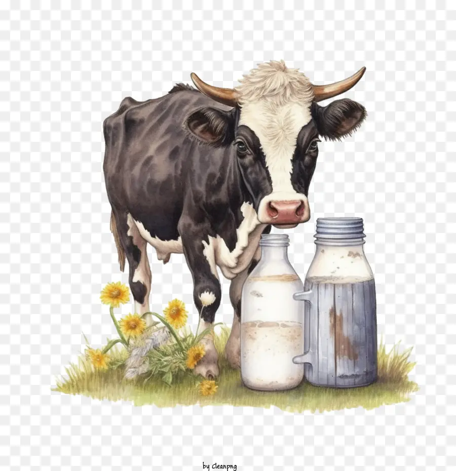 farm cow milk bottle cow cow milk