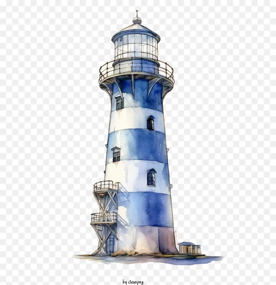 Aquarell Leuchtturm Leuchtturm handbemalte Leuchtturm blau und weißer Leuchtturm Leuchtturm - 
