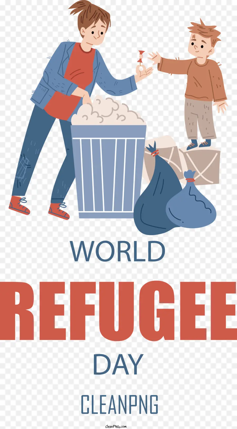Der Tag des Weltflüchtlingstages für Flüchtlinge für Flüchtlinge Antidiskriminierung Day World Flüchtlingstagsreinigung Flüchtlingstag - 