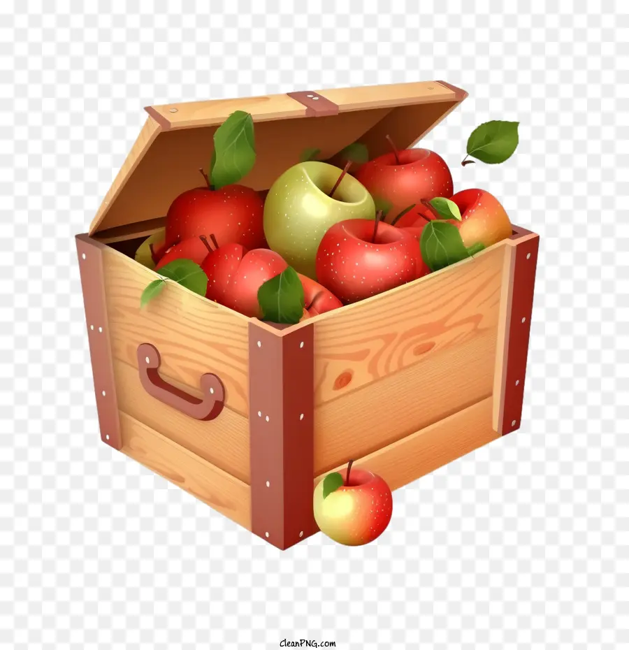 rote Äpfel reife Äpfel Holzbox Äpfel Kiste - 