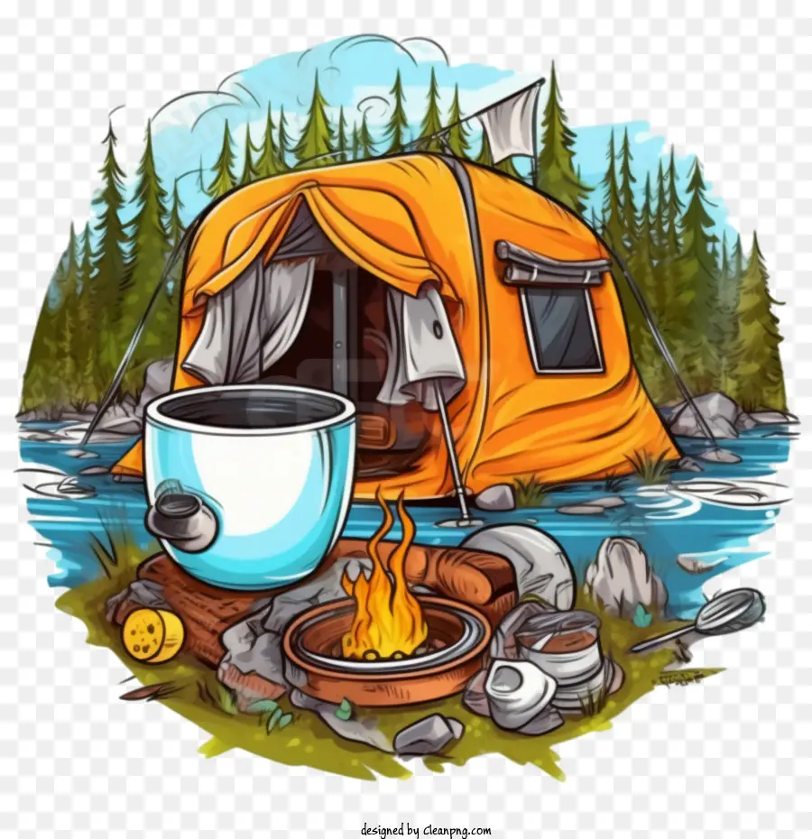 Camping -Waldzeltcamping im Freien - 