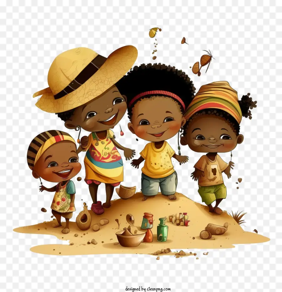 Bambino africano per bambini africani Africani Cartoon's Children's Abiti - 