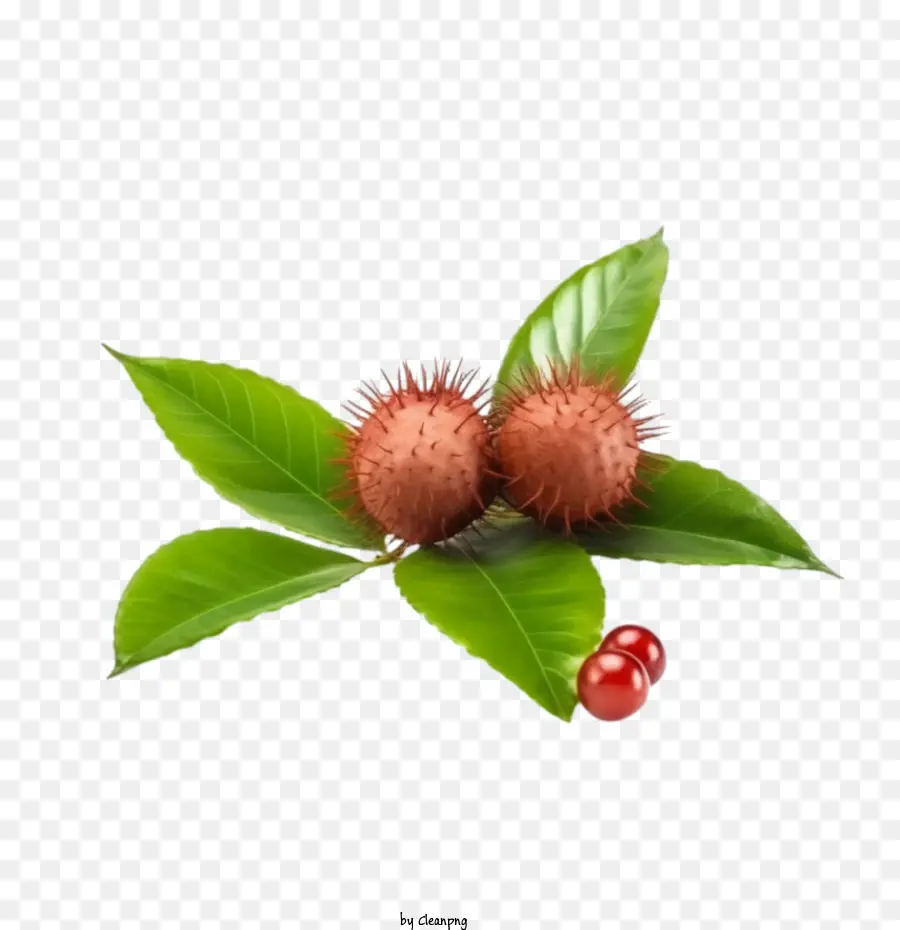 Rambutan Rambutan Frutto di foglie di castagne - 