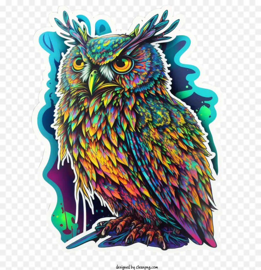 con cú ảo giác Owl Owl đầy màu sắc rực rỡ - 