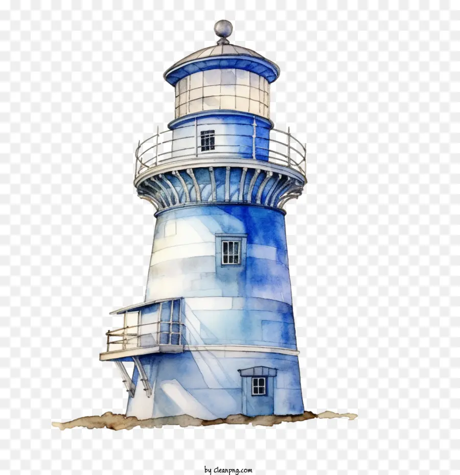 Lighthouse Blue Lighthouse Lighthouse Watercolor Blue - 