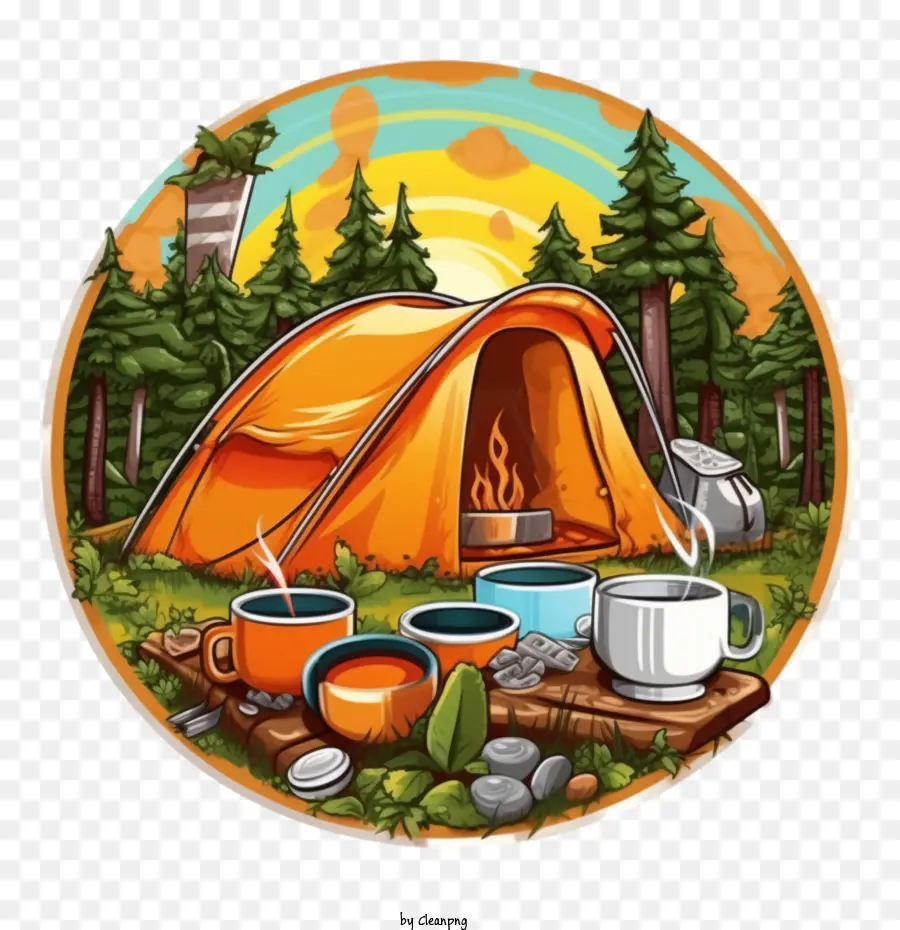 lều cắm trại trong rừng cắm trại - 