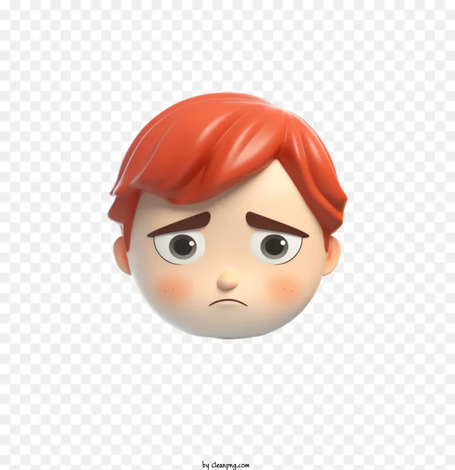 Enttäuschtes Gesicht emoji Gesicht emoji rotes Haar trauriges Ausdruck menschliches Gesicht - 