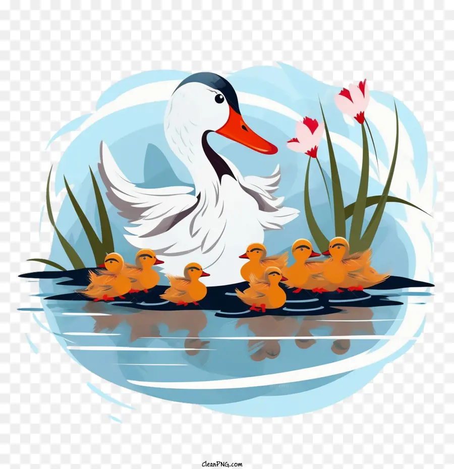 Ente Flat Duck Duck Family Lake - 
