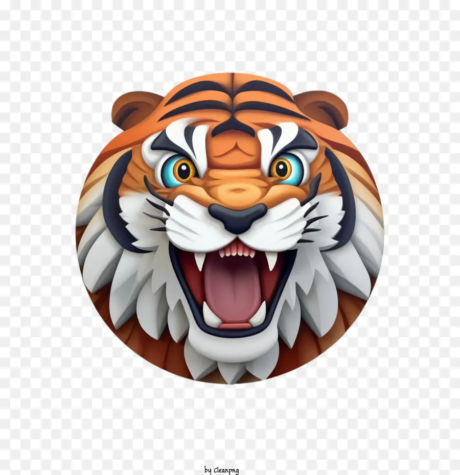 Tiger Tiger Biểu tượng cảm xúc Tiger Face động vật hoang dã hung dữ - 