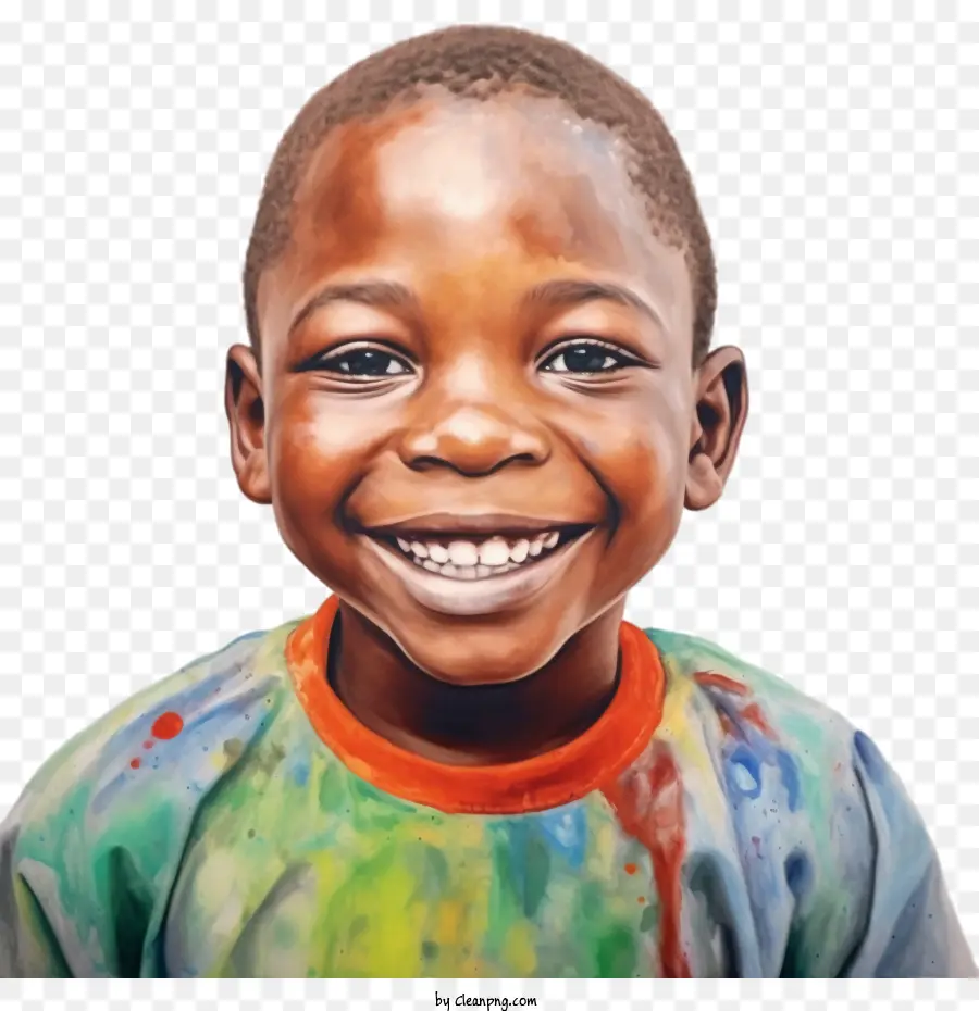 Đứa trẻ châu Phi trẻ em Một cậu bé mỉm cười ở tuổi thơ - 