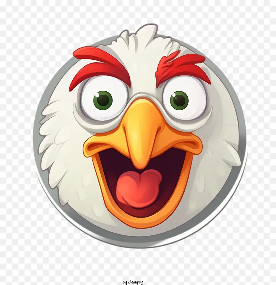 chicken angry bird emblem cartoon
