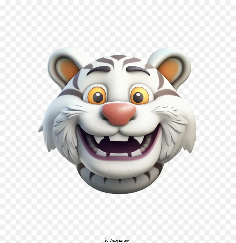 Tiger Tiger Emoji Katze lächelnd weißer Tiger - 