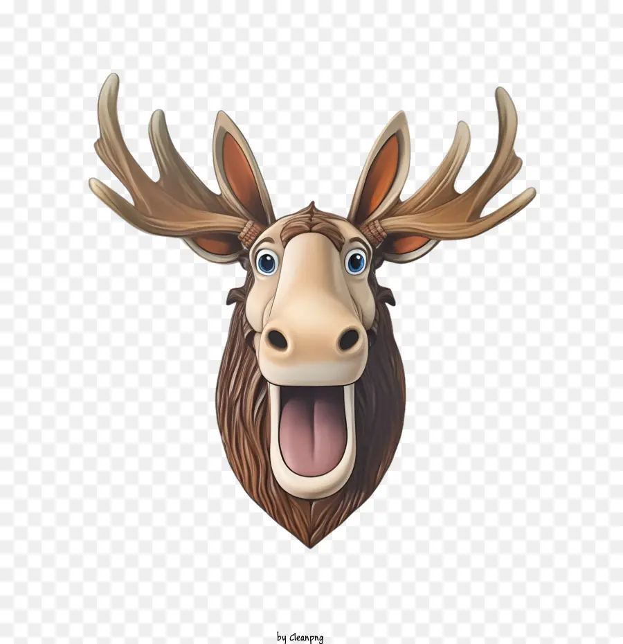 Moose Moose Emoji Emoji Alce Head A corna - 