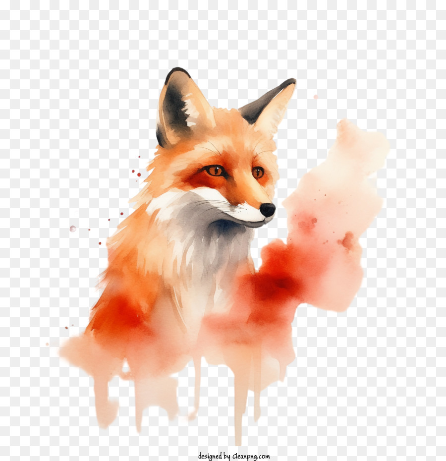 watercolor fox fox fox watercolor red img