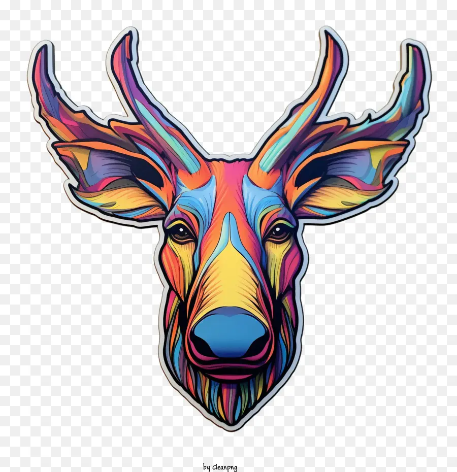 Moose Moose Emoji Deer Antlers colorato - 