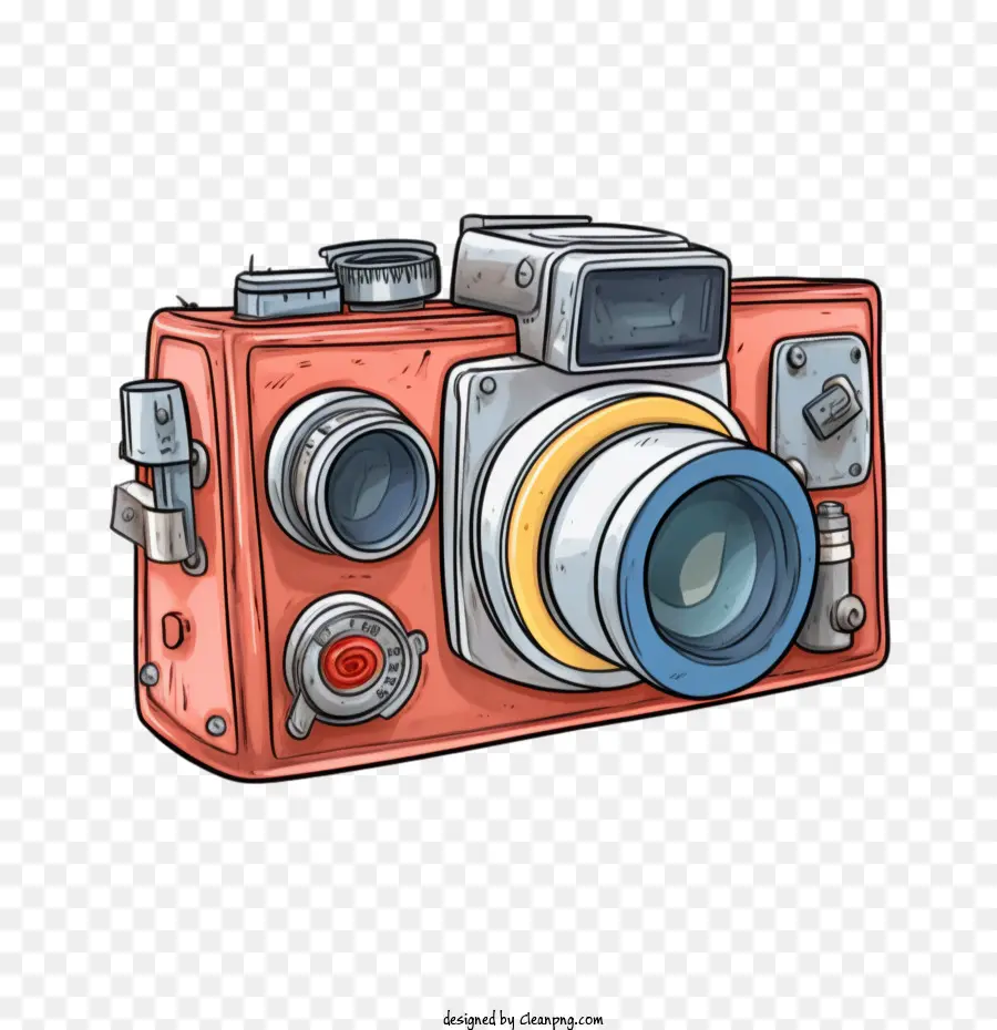 fotocamera fotocamera vintage retrò rosso - 