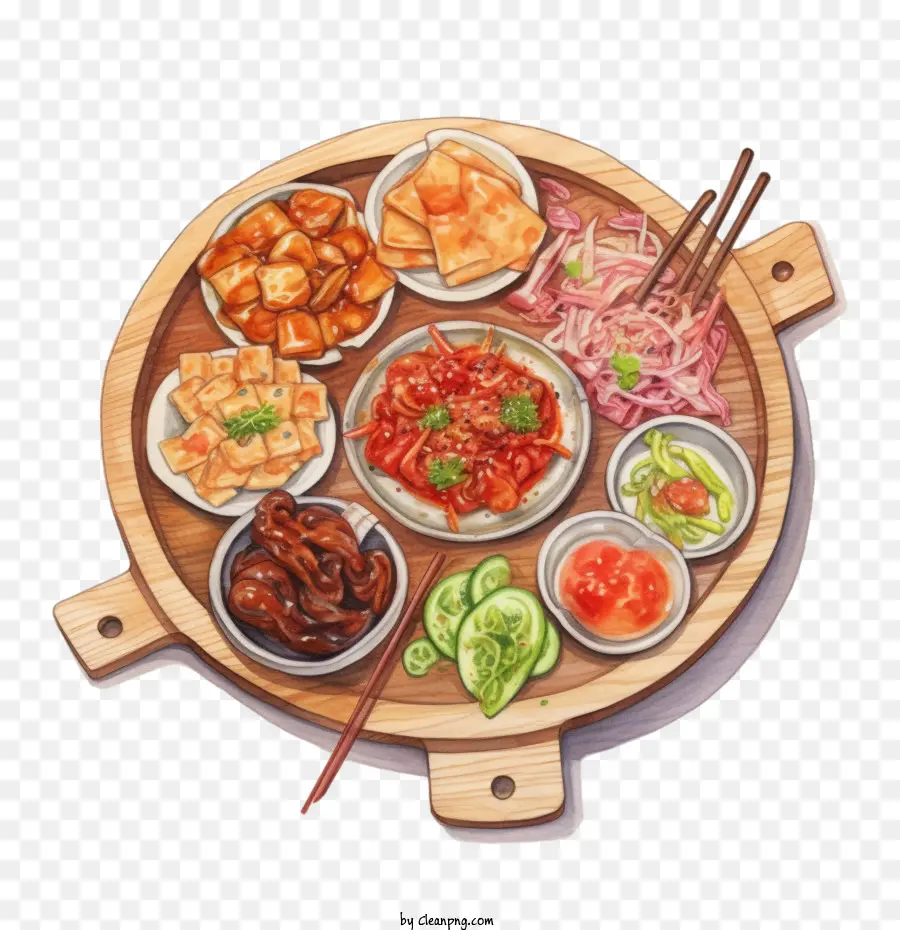 Piatti per la ciotola del cibo asiatico di cibo coreano - 