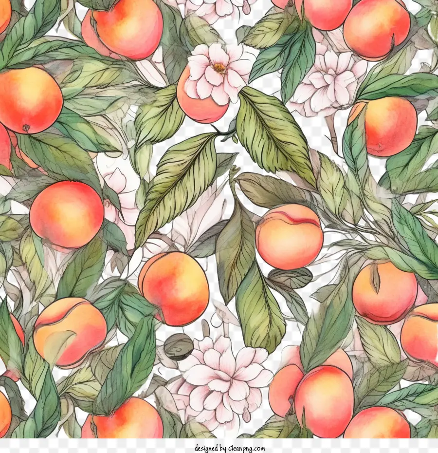 quả đào
 
Peach patten đào hoa màu hoa màu nước - 