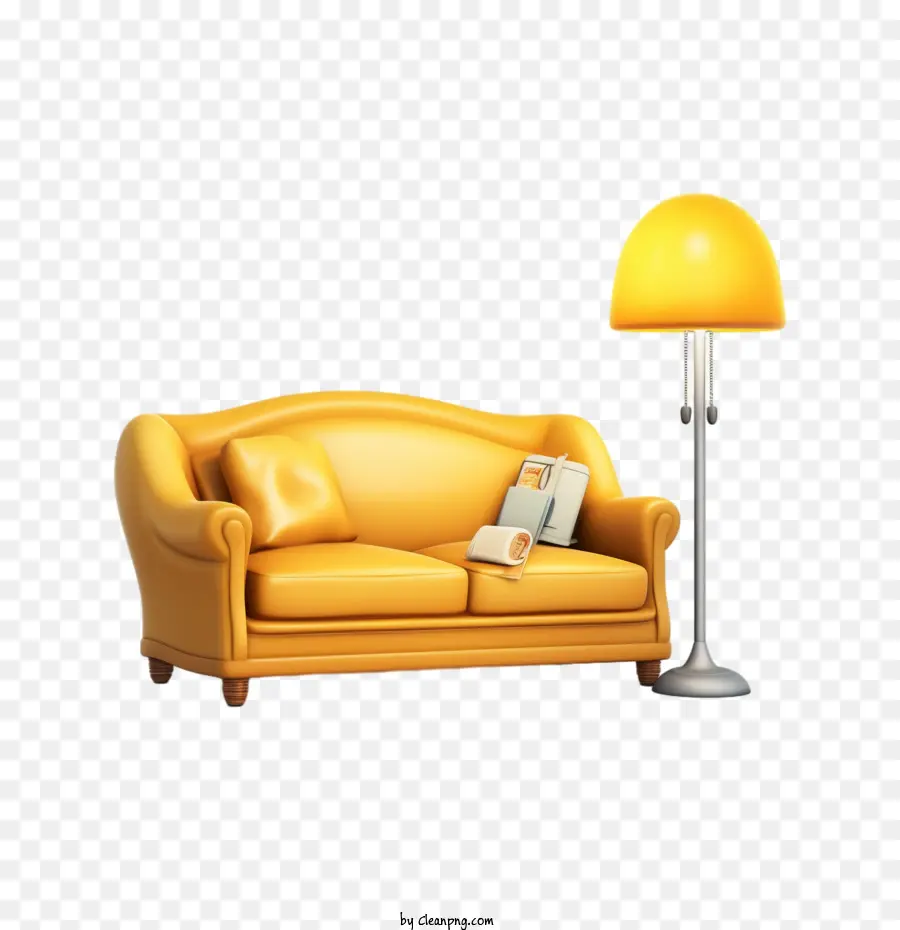 Couch und Lampen -Couch Armlehnen -Buchlampe - 