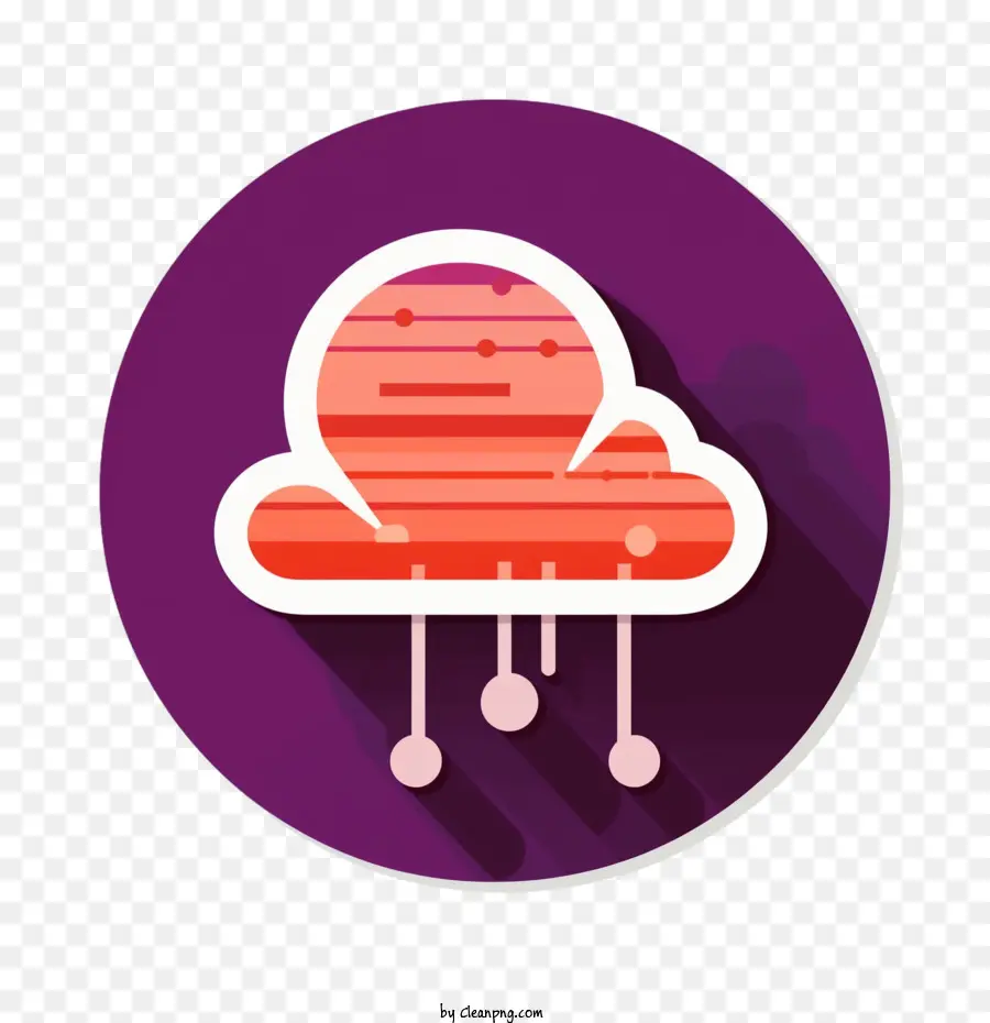 internet cloud purple round flat