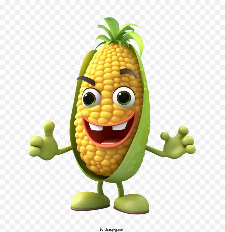 corn smiling cartoon corn vegetable
