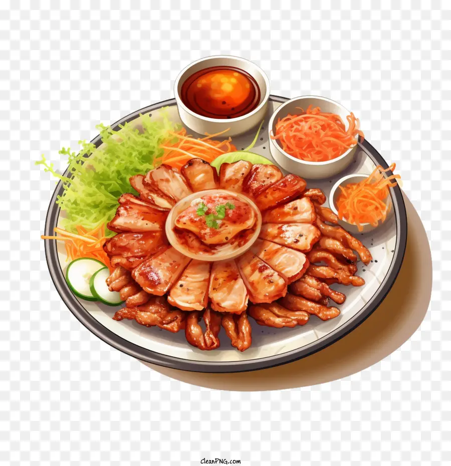 Koreanische Lebensmittel -Fleisch -Vorspeisen Koreanische Küche - 