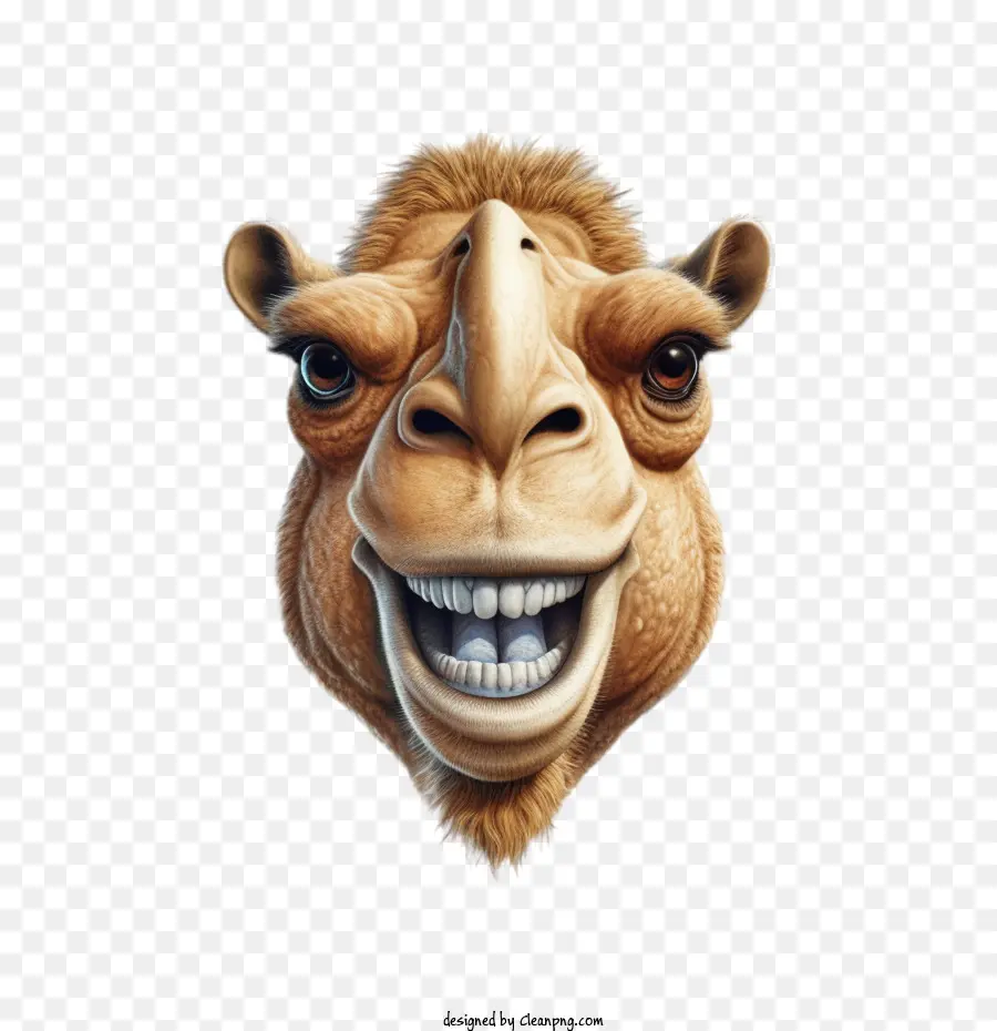 Kamelkamelgesicht lächelnd Kamelbrauner Kamelkarikatur eines Kamels - 