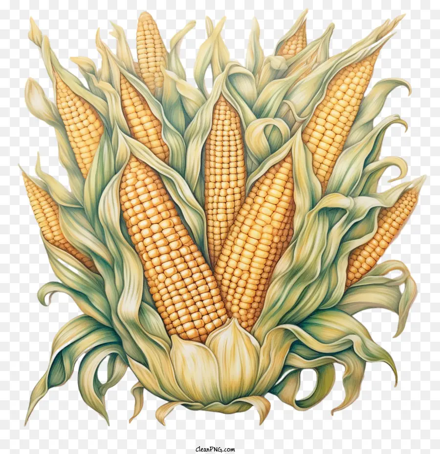 corn corn ear of corn cobs kernels