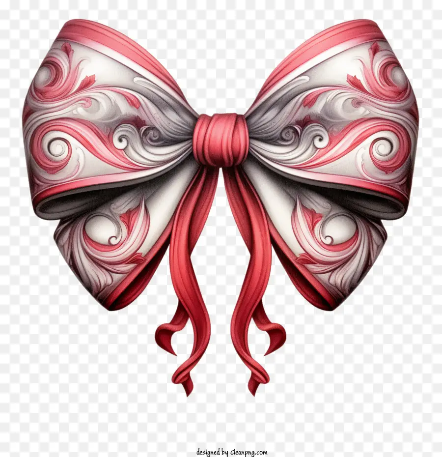 red bow bows pink floral decorative