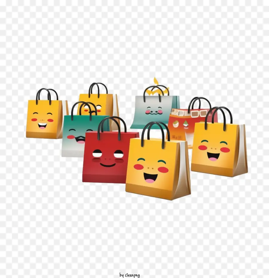 Einkaufstaschen Einkaufstaschen Emoticon -Taschen Cartoon -Taschen Papiertüten - 