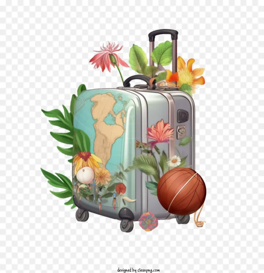 travel travel luggage suitcase flower