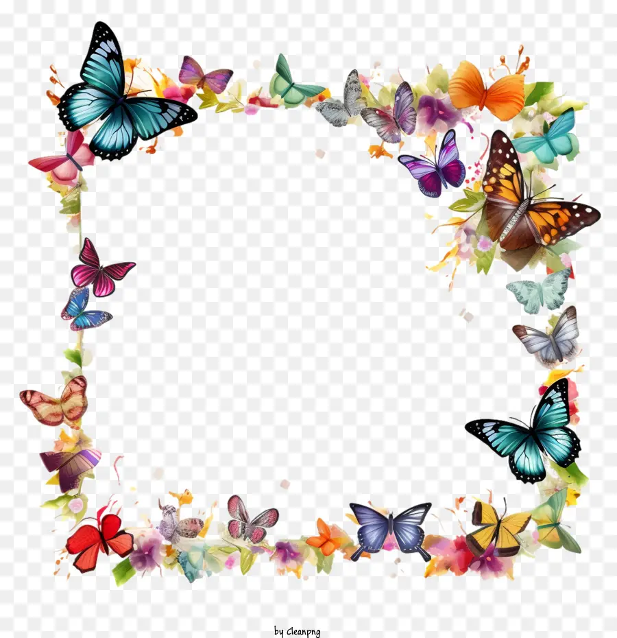 butterfly frame butterfly colorful frame floral