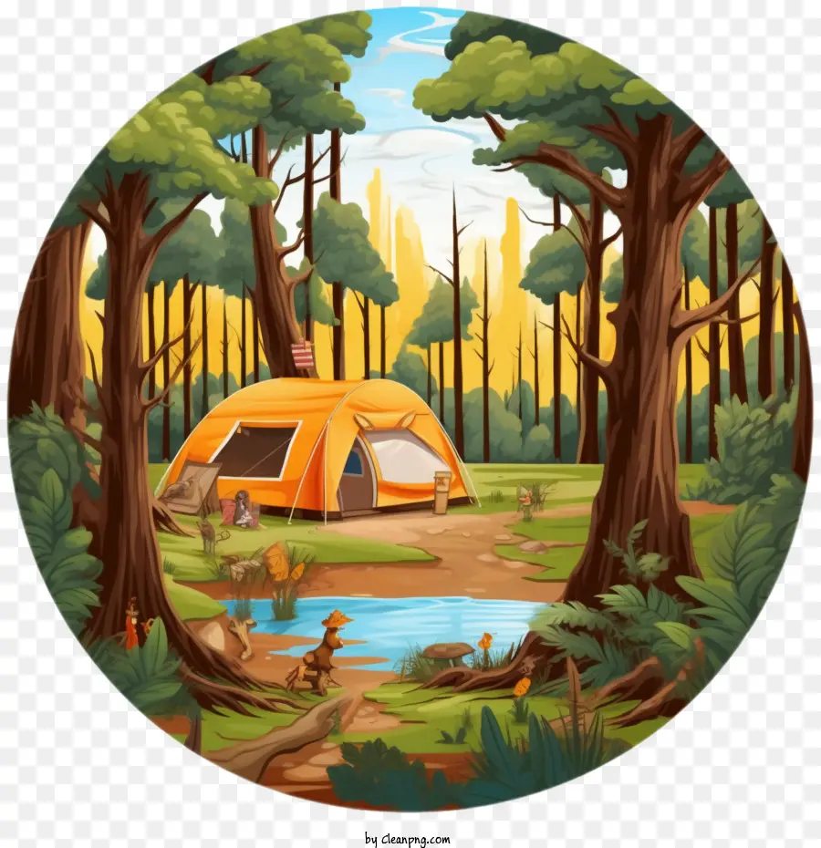camping camping tent woods forest
