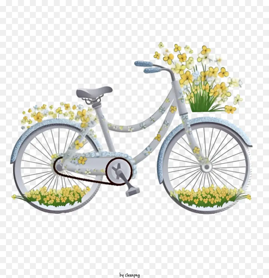 Bike Bike Flowers Bicycle Daffodils - 