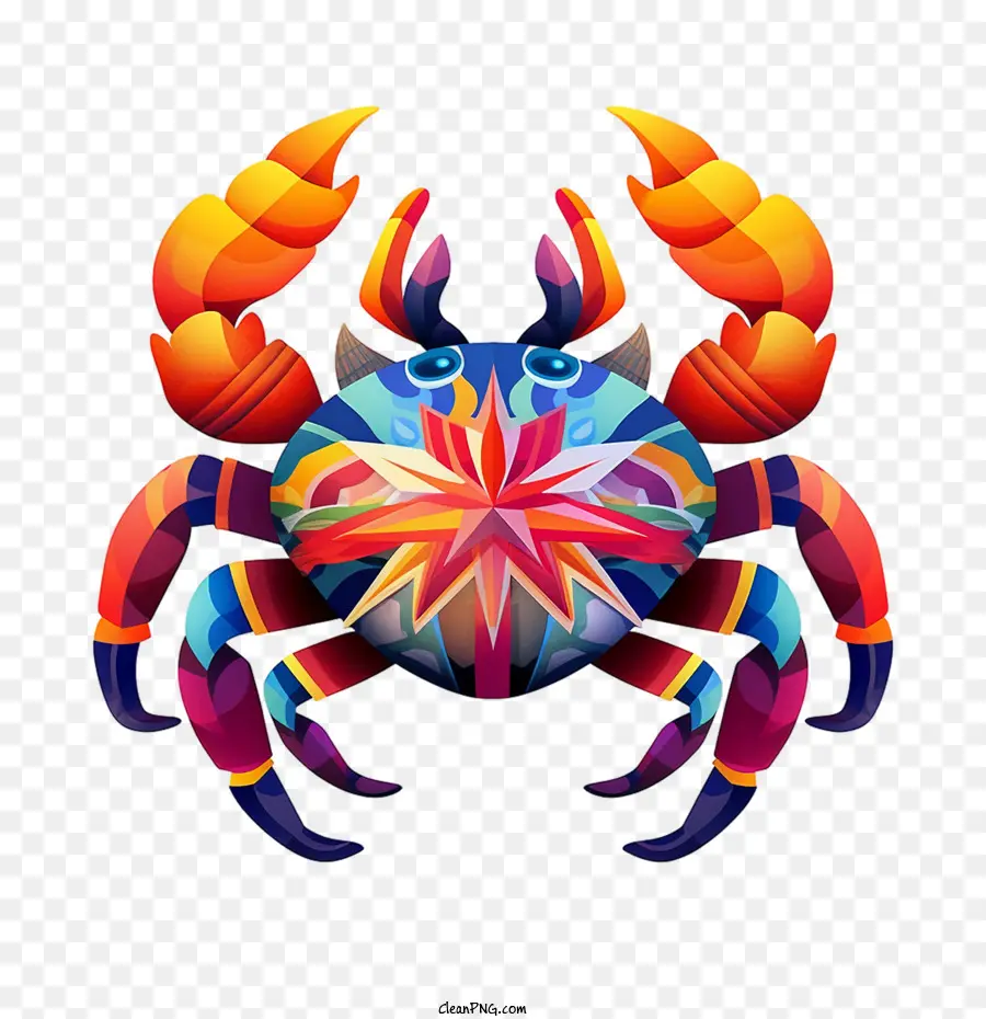 Crab Crab Frutti di mare colorato Abstract - 