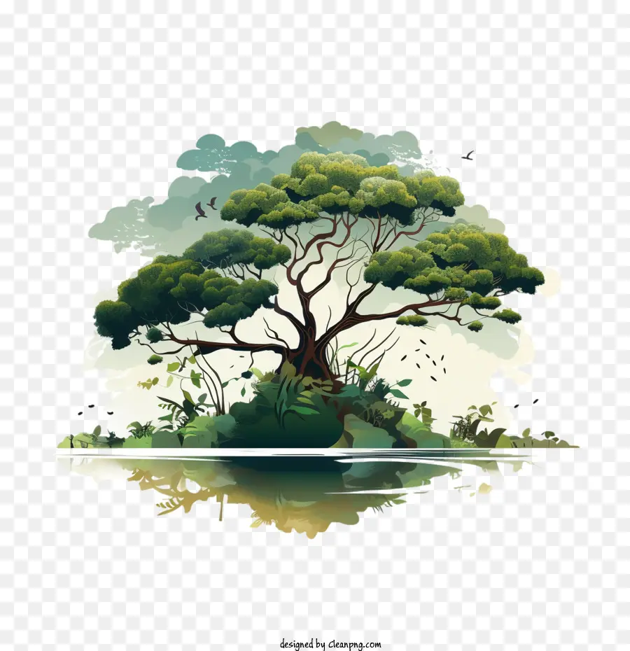 Big Tree Tropical Island Trees Lake - 