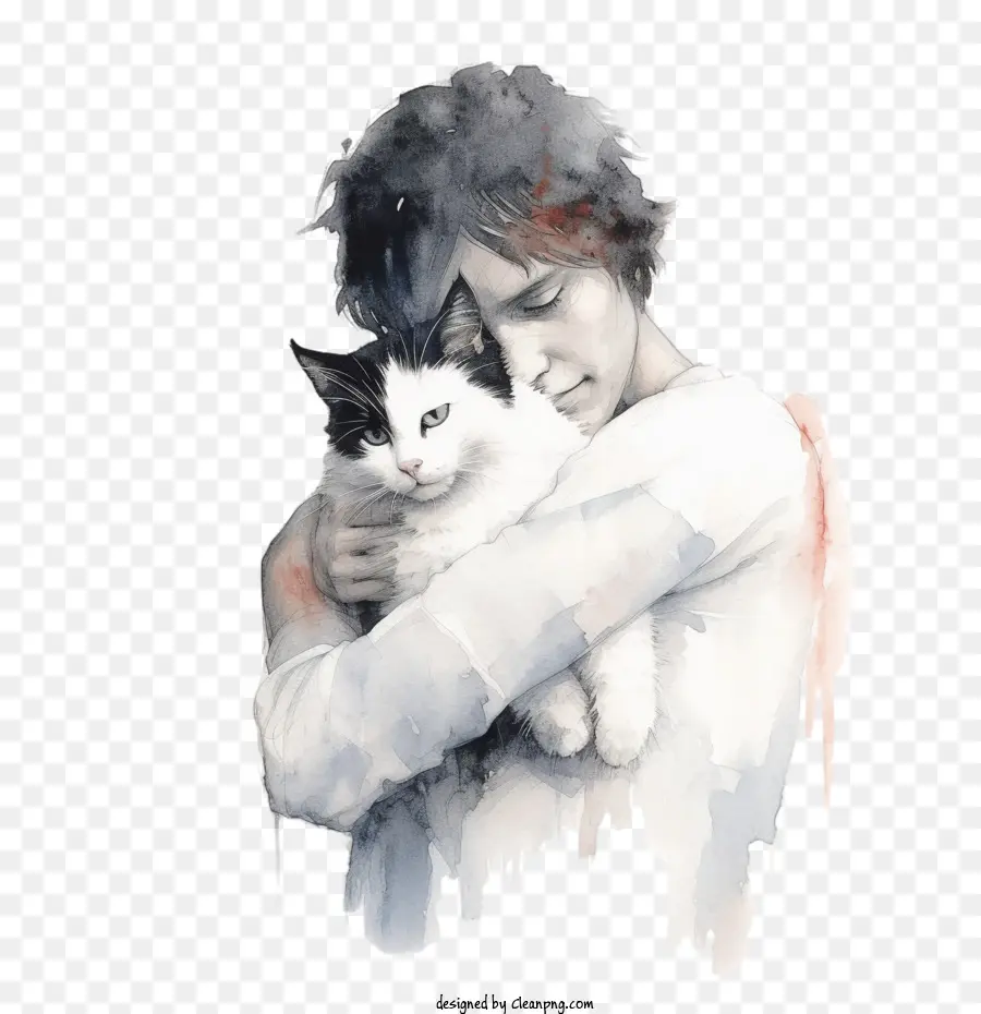 cat
 hug cat sadness embrace love