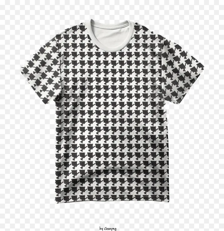 T-Shirt Hounds Schwarz und Weiß kariert minimalistisch - 