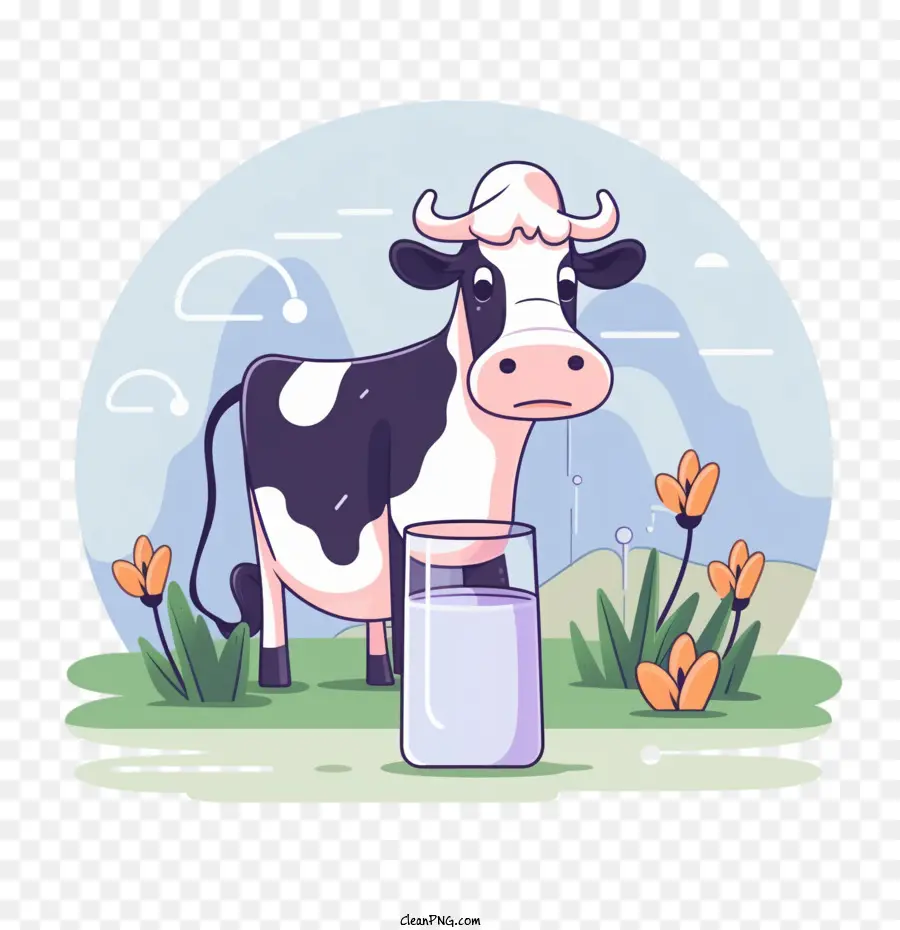 milk cow milk glass water