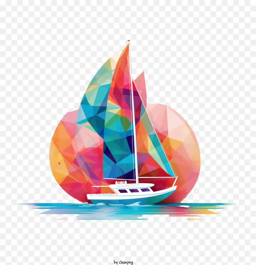 sailboat
 boat sailboat triangles colors