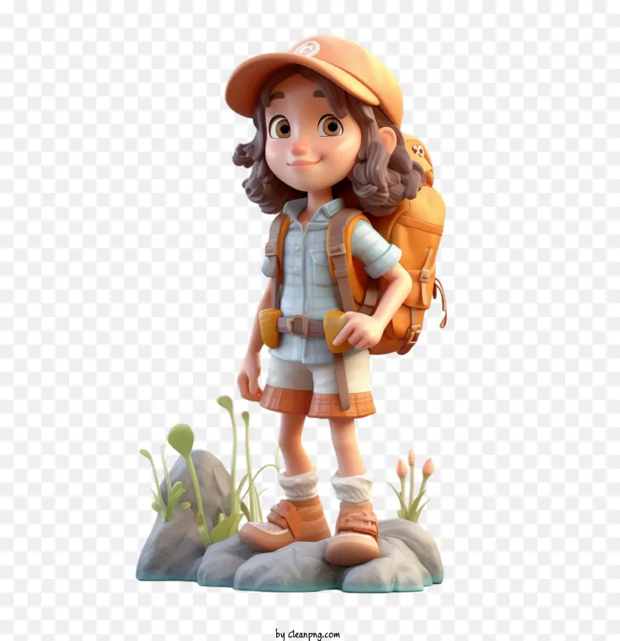 cute girl
 cartoon girl hiker outdoor adventure nature