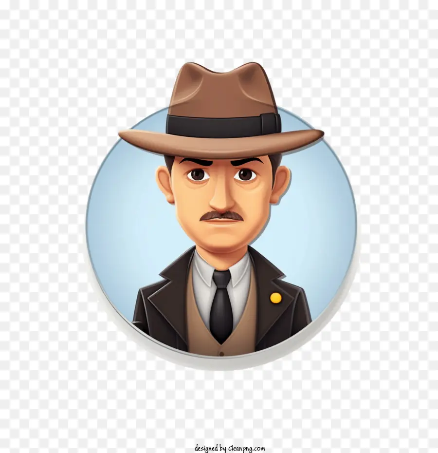 detective hat suit man handsome