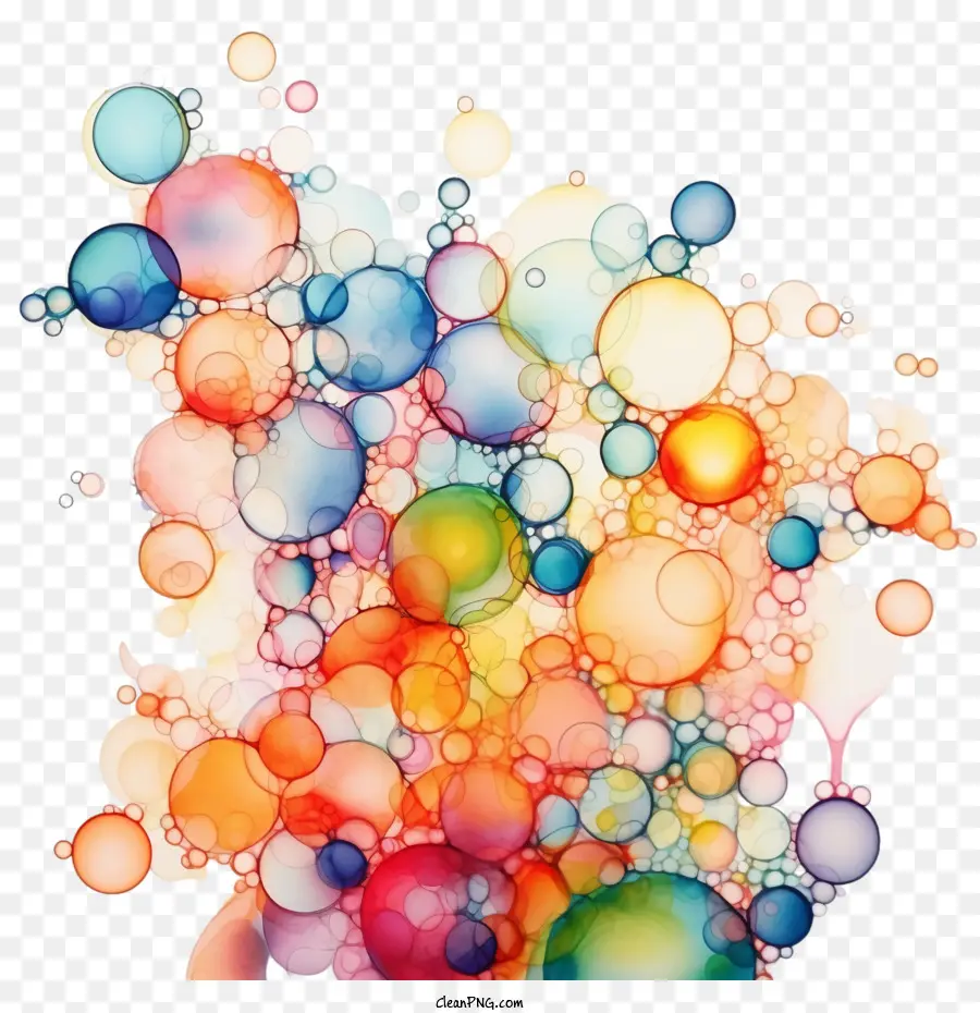 Bubbles acquerello bolle fluido astratto - 